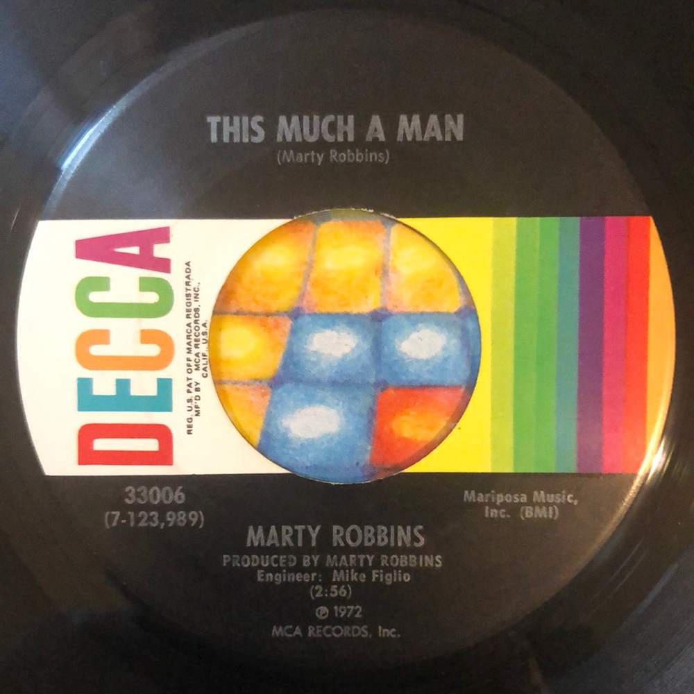 Marty Robbins Guess I'll Just Stand Here Looking Dumb Vinyl 45 Record '72